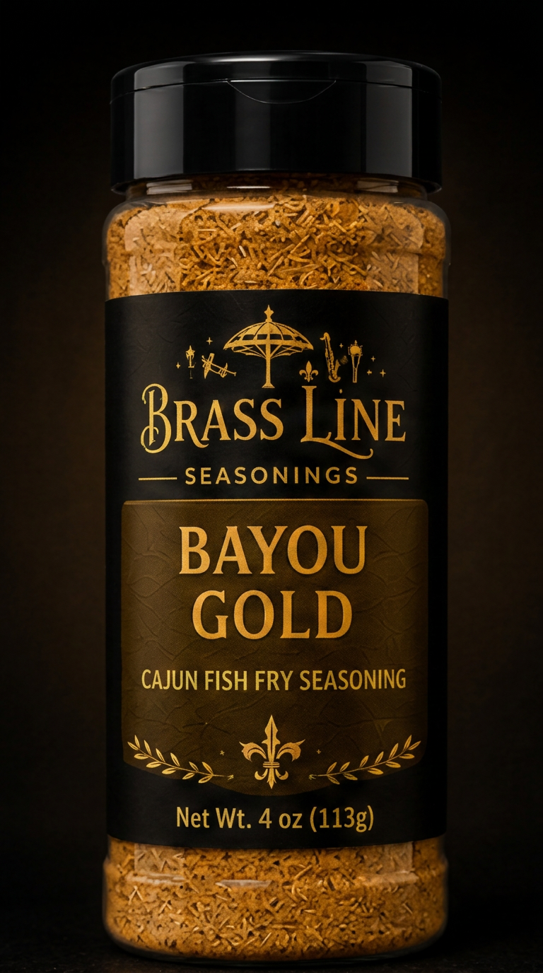 Bayou Gold Cajun Fish & Seafood Seasoning bottle