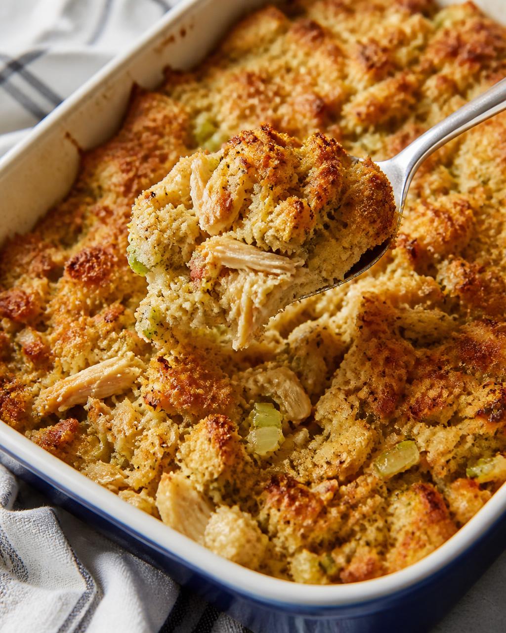 Baked Chicken and Rice Dressing